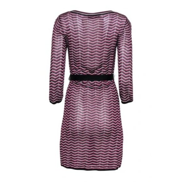 Trina Turk Chevron Belted Sweater Dress w/ Slip M NWT - Picture 5 of 8